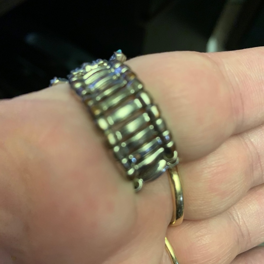 Costume Turquoise and Zirconia statement ring - Picture 5 of 6